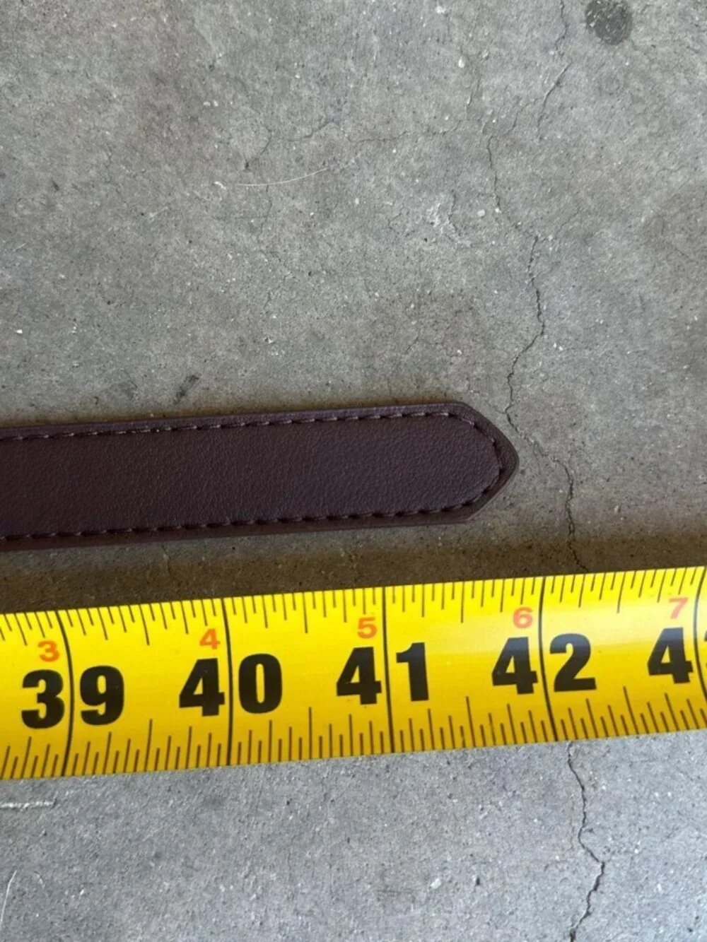 Dark Brown Leather-Look Belt with Single-Prong With Adjustment Holes Buckle